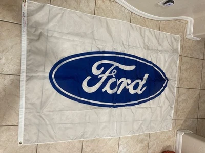 Ford Motor Company  FLAG  67X47 NO IDEA WHERE THIS HUNG OR FLEW - Image 1 of 4