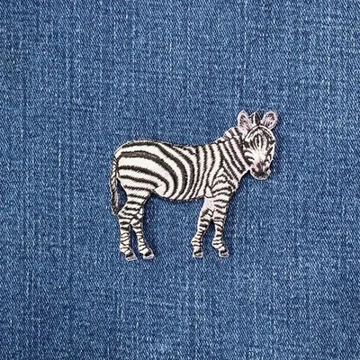 Zebra Applique Patch - Embroidered Safari Animal Badge 2.5" (Iron On) - Image 1 of 2