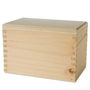 Rustic Wooden Storage Box Index File, 5-3/4inx4-1/4inx3-1/2in, Beige - Picture 1 of 2