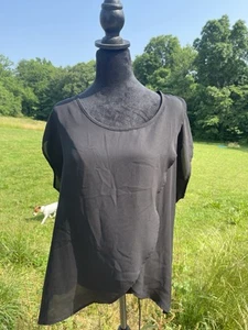 Damen Cleo Bluse Medium schwarz Lagenlook Rüschen Goth romantisch leicht bequem - Bild 1 von 8