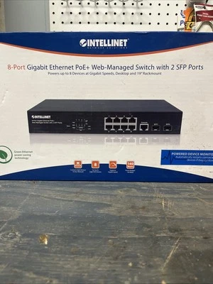 Intellinet 8-port Gigabit Ethernet PoE+ Web Managed Switch With 2 SFO Ports - Image 1 of 3