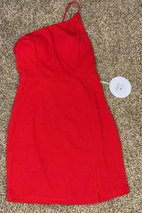 Neu Prinzessin Polly Priya rot Etui Minikleid eine Schulter offener Rücken Party Gr. 6 - Bild 1 von 8