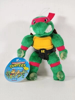 Teenage Mutant Ninja Turtles 1989 Plush Suction Cups TMNT Raphael Orig Tag 9in - Image 1 of 4