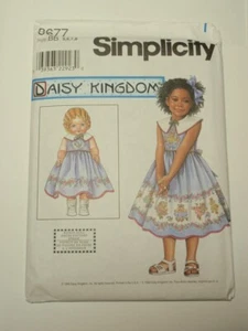 Vestito bambino Simplicity Daisy Kingdom 8677 taglia BB 5, 6, 7, 8 e vestito bambola 18” - Foto 1 di 3