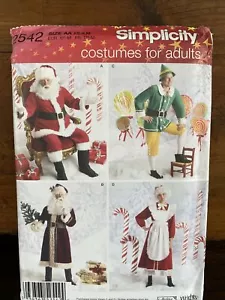 Simplicity 2542 AA Navidad Papá Noel Elfo Sra. Claus Adulto Talla XS S M NUEVO - Imagen 1 de 3