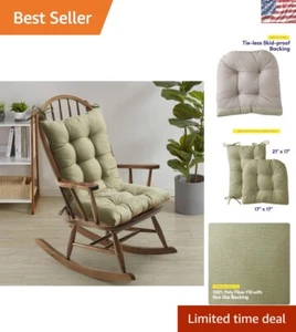 Versatile and Stylish Rocking Chair Cushions - Tie-less Non-Slip Design in Sage - Picture 1 of 8