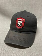 Umbro Hat Cap Mens Black Adjustable Strap Back Soccer Gear Distressed