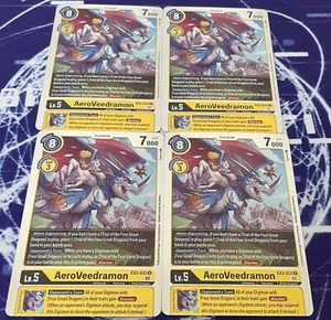 x4 AeroVeedramon EX3-033 R Playset Digimon TCG Draconic Roar - Picture 1 of 1
