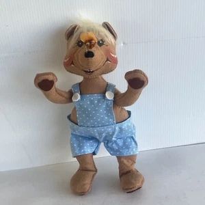 Annalee Puppe 11 Zoll Bär Biene Overall 1984 Stoff Honigbiene Mobilitee Vintage - Bild 1 von 6