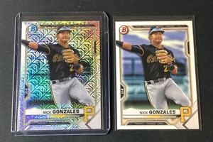 2021 Bowman Chrome Nick Gonzales Mojo Refractor #BCP-34 + Base PIRATES - Picture 1 of 4