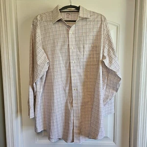 Brooks Brothers Rn 9398e Langarmshirt Grafik Design Größe 17 1/2 - 33 weiß - Bild 1 von 5