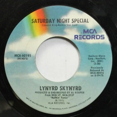 Rock 45 Lynyrd Skynyrd - Saturday Night Special / Sweet Home Alabama On Mca Reco - Image 1 of 2