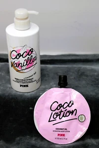 Victoria’s Secret Pink 14 oz Coco Vanilla Body Lotion & 1.7 fl oz Coco Lotion - Picture 1 of 9