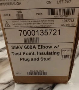 Richards Deadbreak Elbow W/Test Point 35kV 600A LC Series Kit 63LCT2-3MC - Picture 1 of 7
