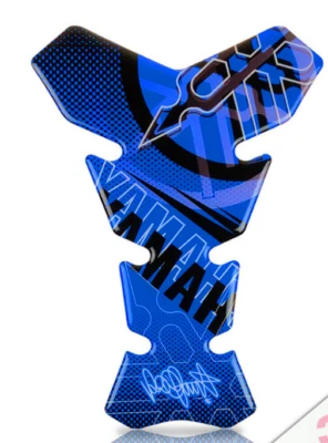 Cubierta de calcomanía de protección de pintura para tanque de combustible Yamaha azul y negro Foto 1 de 2