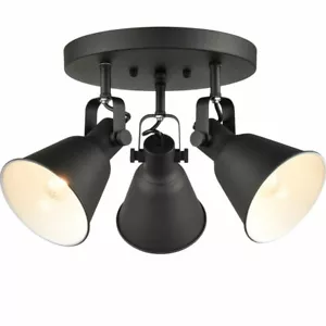 Multi-Directional Ceiling Spot Light Semi Flush Mount Round Track Light - Picture 1 of 10