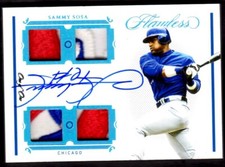 2021 PANINI FLAWLESS QUAD PATCH SIGNATURES PLATINUM #QPSSS SAMMY SOSA  #1/1 AUTO