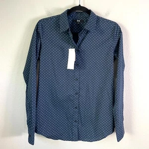 NEW Uniqlo Womens Small Supima Cotton Stretch Dress Shirt Blouse Top Long Sleeve - Picture 1 of 9