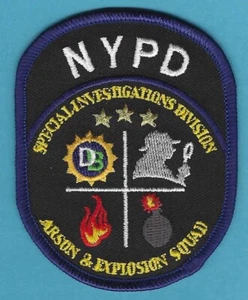 NYPD NEW YORK CITY POLICE SID ARSON & EXPLOSION SQUAD PATCH - Picture 1 of 1