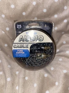 Twisted Audio Cable 25 Ft 24k gold Plated Ends New Scosche Pure Copper - Picture 1 of 5
