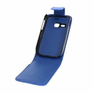 Custodia flip astuccio custodia cellulare custodia per Samsung Galaxy Young (blu) - Foto 1 di 3