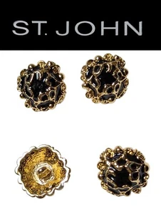 St John Knits (0,8 Zoll) geschmolzene goldfarbene schwarze Emaille Ersatzknöpfe - Bild 1 von 1