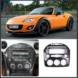 Central control CD decorative panel carbon fiber style Fits Mazda MX-5 2009-2014 - Picture 1 of 10