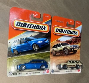 2025 Matchbox 2012 BMW 3 Series Touring Blue & 1980 AMC Eagle Lot Of 2 - Picture 1 of 5