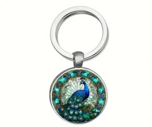 Peacock design Key Ring; Car/Home Keys; Christmas Stocking Fillers; Gift; Trendy - Picture 1 of 5