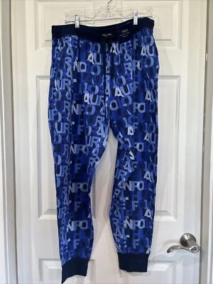 Polo Ralph Lauren 蓝色多印花棉质针织慢跑睡衣休闲裤 XL — 第 1/4 张图片