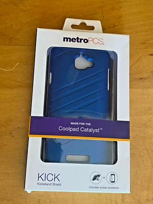 MetroPCS Coolpad Catalyst KICK Phone Case Kickstand Shield Screen Protector Blue - Image 1 of 4