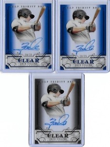 2016 Leaf Trinity ZACK COLLINS Clear Blue RC Auto 24/25 White Sox 1st Round Pick