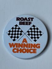 Vintage Arby's Roast Beef Pin Back Button "A Winning Choice" - Restaurant