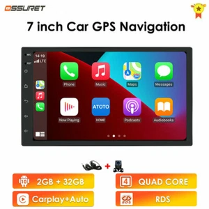 Android 10 Double Din 7"Car Stereo Quad Core Radio GPS Navi Touch Screen CarPlay - Picture 1 of 12