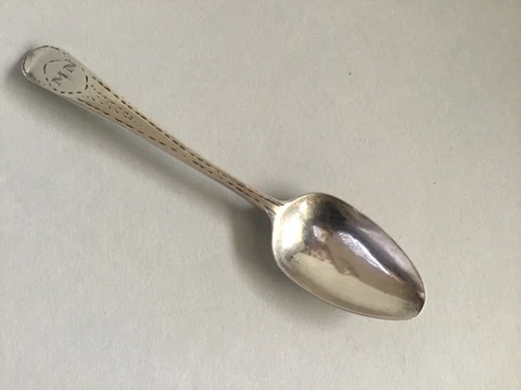 IRISH TEASPOON, STERLING, CELTIC POINT, DUBLIN 1790-1800 Cover