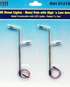 Rock Island Hobby 012103 | Street Lights (2) - 2 Vertical Poles High & Low Arms  - Picture 1 of 1