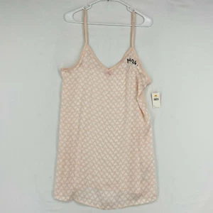 Camicia da notte Betsey Johnson donna piccola camicia signora ricamo scollo a V rosa cuori - Foto 1 di 7