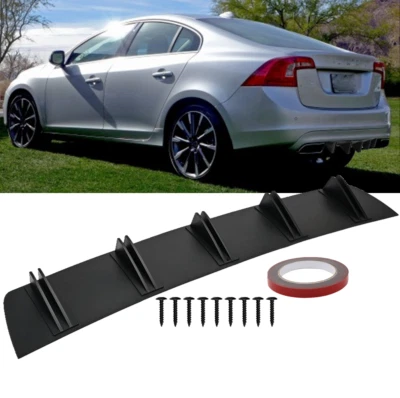 Difusor de labio de barbilla para parachoques trasero Volvo S60 alerón divisor labio de tiburón 5 aletas Foto 1 de 4