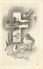 1910's Cross, Hatched Chick, Pond, Lily Pads, Church, Julius Bien UNPOSTED E288