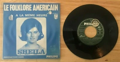 RARE FRENCH SP JUKEBOX YEYE GIRL SHEILA LE FOLKLORE AMERICAIN - Image 1 of 2