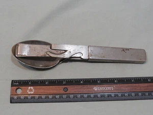 Utensili da campo militari tedeschi vintage originali WW2, coltello forchetta cucchiaio apriscatole - Foto 1 di 8