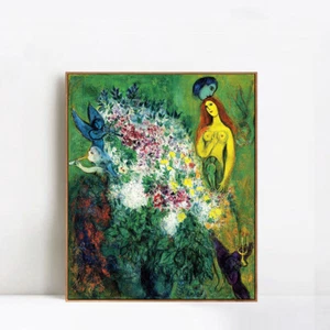 Framed Canvas Giclee Print Art Flower#21 by Marc Chagall Wall Art 24"x32"  - Picture 1 of 8