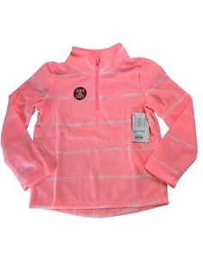 Jumping Beans Girls 4-12 Microfleece Quarter Zip Pullover Neon Coral Size 5 - Picture 1 of 2