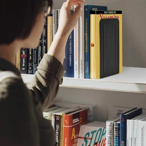 Jumbo Premium Metal Bookends 9" (Heavy Duty) (Black Color) (1 Pair) - Picture 1 of 12