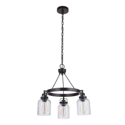 CRAFTMADE Foxwood 3-Light Clear Glass Chandelier for Kitchen Dining Room Foyer - Image 1 of 2