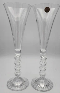 Heart Stem Champagne Flute Glasses Wedding Valentine's Day Cristal d'Arques  - Picture 1 of 8