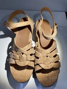 Baretraps Sandalen 11 M Keilabsatz Kork Bindi Plateau Riemen Y2K natürlich Boho vegan - Bild 1 von 7