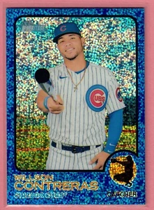 2022 Topps Heritage Willson Contreras Blue Sparkle #46 Cubs SP - Imagen 1 de 2