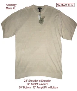 Anthology Men's XL Beige Sweater Crew Neck New with Tags - Picture 1 of 4