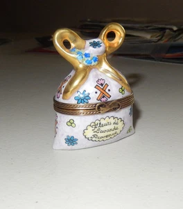 AUTHENTIC LIMOGES christmas bag fleurs de lavande provence  france TRINKET BOX - Picture 1 of 4